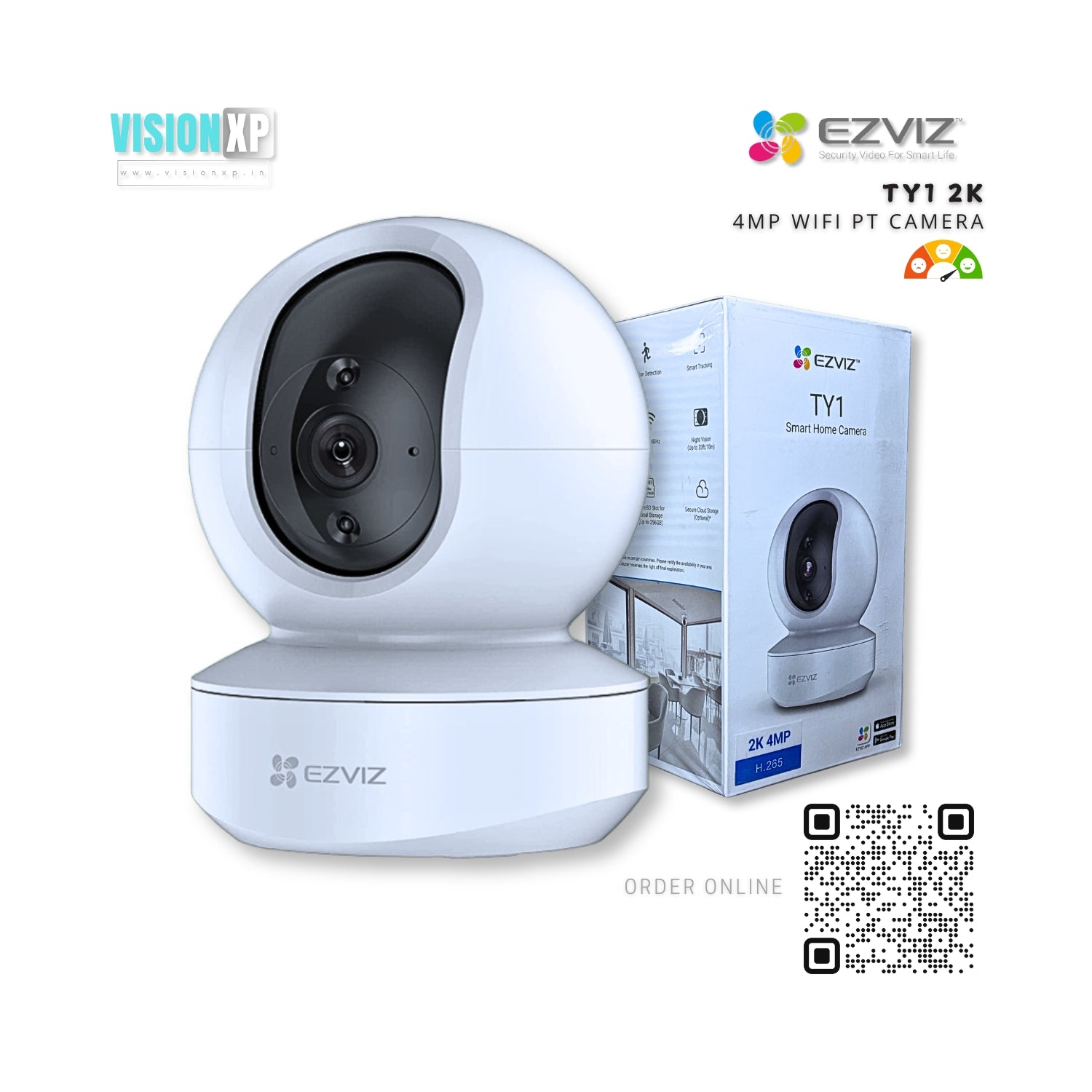 Ezviz TY1 Smart WiFi 2K 4MP PT Camera Ezviz TY1 Smart WiFi 2K 4MP PT Camera